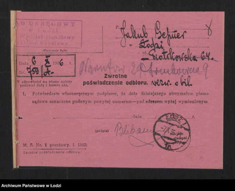 Obraz 10 z jednostki "Jacób Gepner- handel towarów tabacznych"