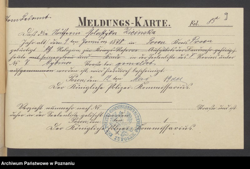 Obraz 14 z jednostki "Die von den Verlobten beigebrachten Urkunden zur Eheschliessung pro 1900"