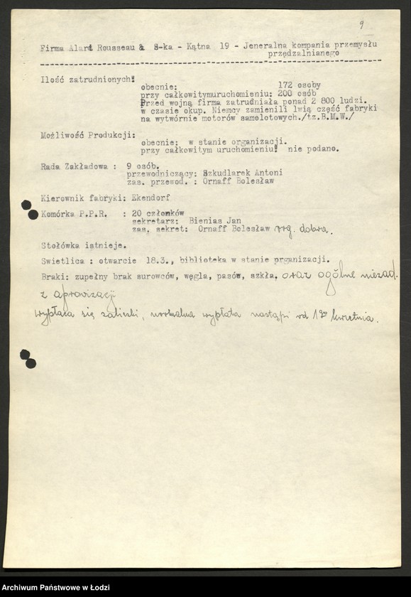 Obraz 10 z jednostki "Wykazy zakładów produkcyjnych z obsadą stanowisk kierowniczych"