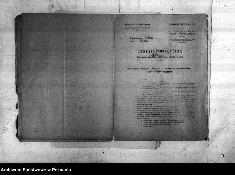 Obraz 9 z jednostki "/Statystyka produkcji rolnej - zestawienie ogólne z powiatu chodzieskiego"