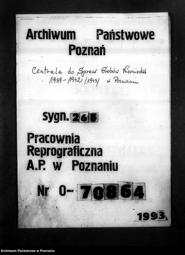 Obraz 1 z jednostki "Kreis Sieradz. Korespondencja w sprawie miejscowych Niemców, którzy zginęli w 1939 roku"