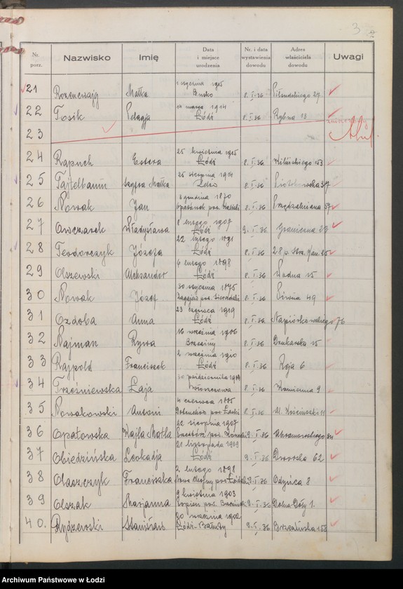 image.from.unit.number "Ewidencja dowodów osobistych wydanych przez Zarząd Miejski w Łodzi, zespół nr 6 [- nazwiska na litery N, O, R, T]"