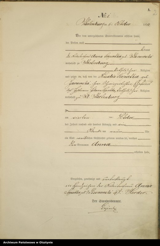 Obraz z jednostki "Haupt-Geburts-Register Nr 1 - 51"