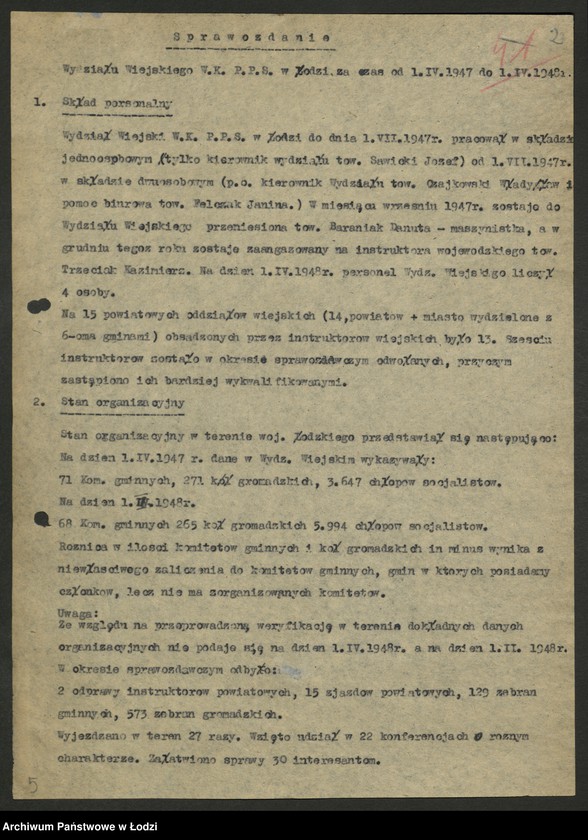 Obraz 3 z jednostki "Sprawozdanie Oddziału [i załącznik]"