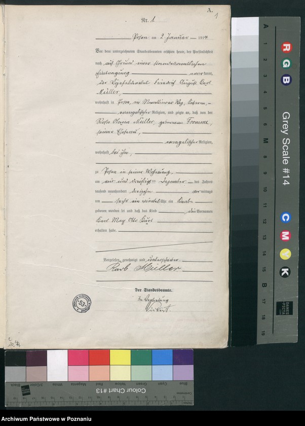 Obraz 3 z jednostki "Księga miejscowa urodzeń tom I [Rejestr główny urodzeń]"