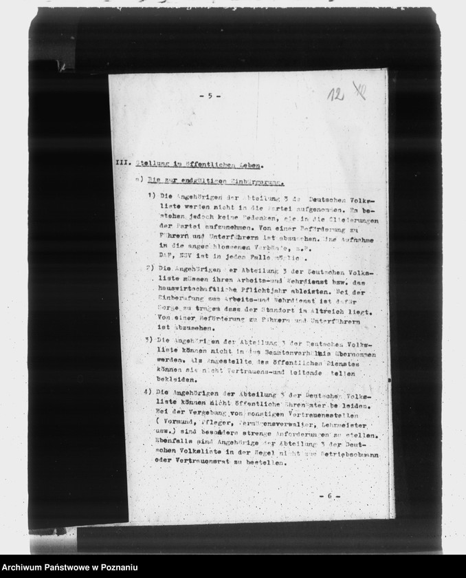 Obraz 16 z jednostki "Zarządzenia i korespondencja władz w sprawie niemieckiej listy narodowej"