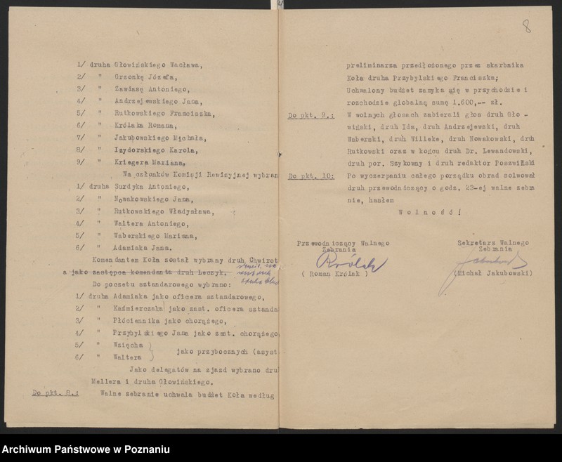 Obraz 13 z jednostki "Koło Pracowników Kolejowych w Poznaniu - sprawozdania i protokoły zebrań."