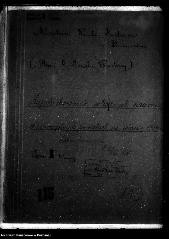 Obraz 4 z jednostki "Zapotrzebowanie sztucznych nawozów w poszczególnych powiatach na wiosnę 1919"