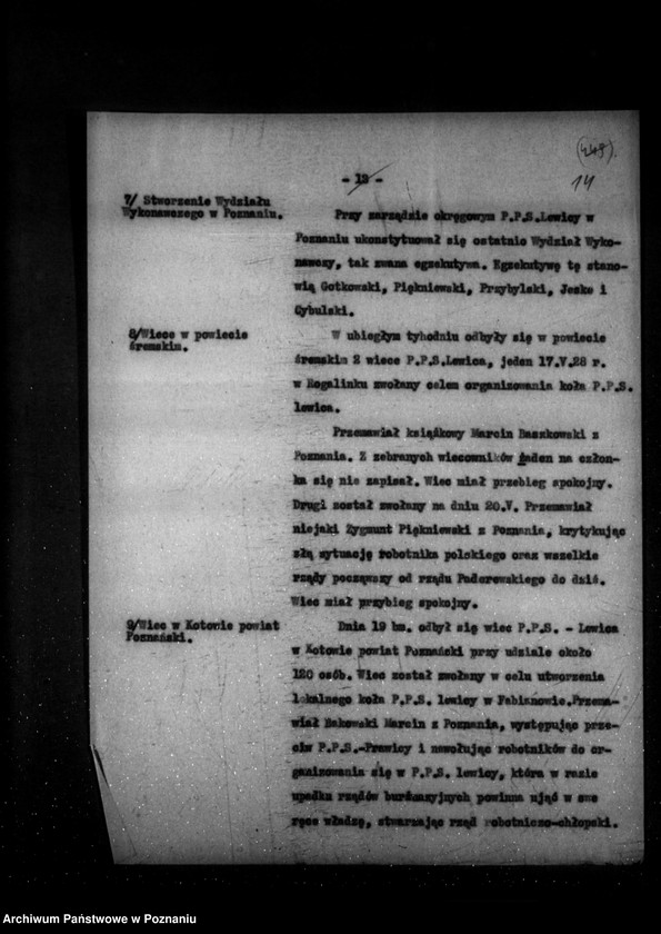Obraz 18 z jednostki "Sprawozdania sytuacyjne tygodniowe za czas od 18 maja do 28 czerwca 1928 r."