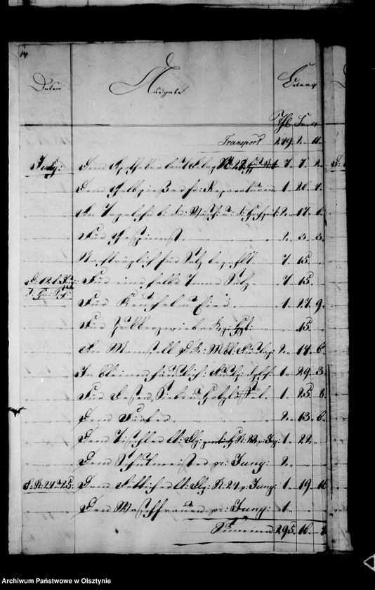 image.from.unit.number "Häusliche Einnahmen u. Ausgaben der Rgfin Pauline v. Lehndorff"