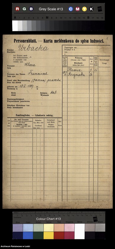 Obraz 3 z jednostki "[Spis ludności Łodzi] Urbach - Urbanowski"