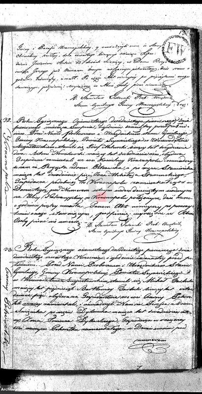 image.from.unit.number "Akta Zeszłych Gminy Krasnopolskiey R-ku 1821. Powiat Seyneński Województwa Augstowskiego."