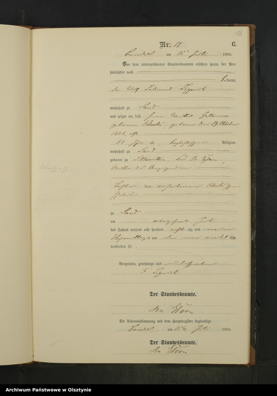 image.from.unit.number "Sterbe-Neben-Register Nr 1 - 27"