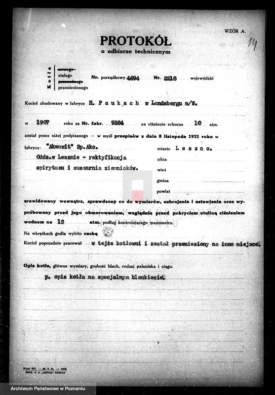 Obraz 19 z jednostki "Firma "Akwawit" S. A. Oddział w Lesznie"