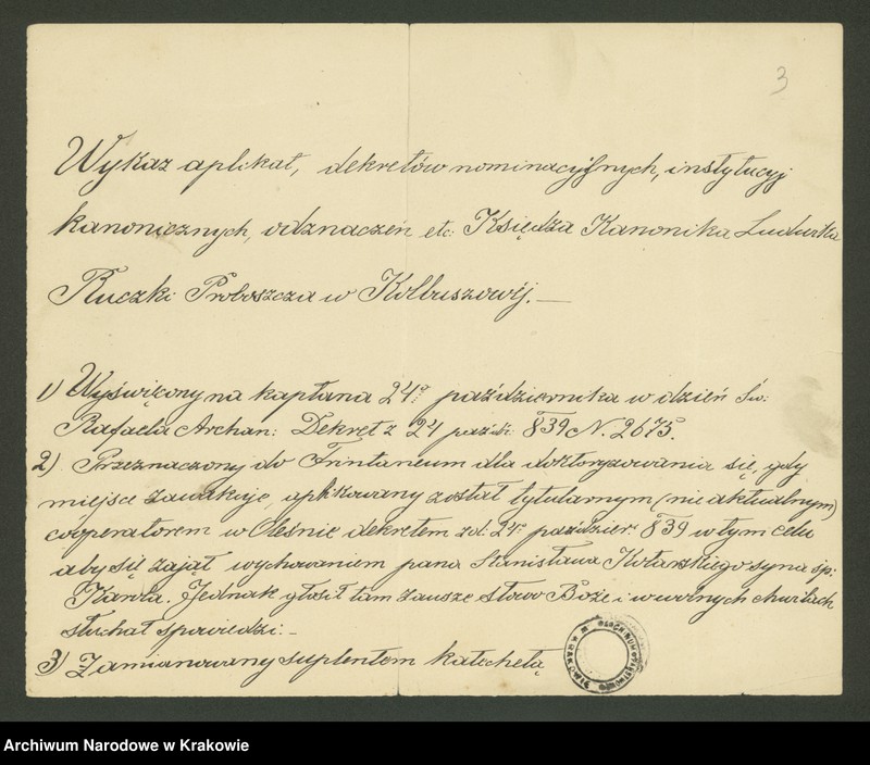 Obraz z jednostki "Materiały dotyczące nominacji kanoniczych ks. L. Ruczki"