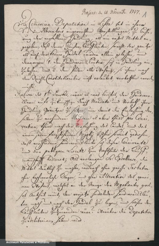 Obraz 3 z jednostki "Uwagi poczynione przez T. Klesela, sekretarza dóbr Sułkowskiego, w sprawie sytuacji kupców w Lesznie przestawionej przez ich deputację; język niemiecki"