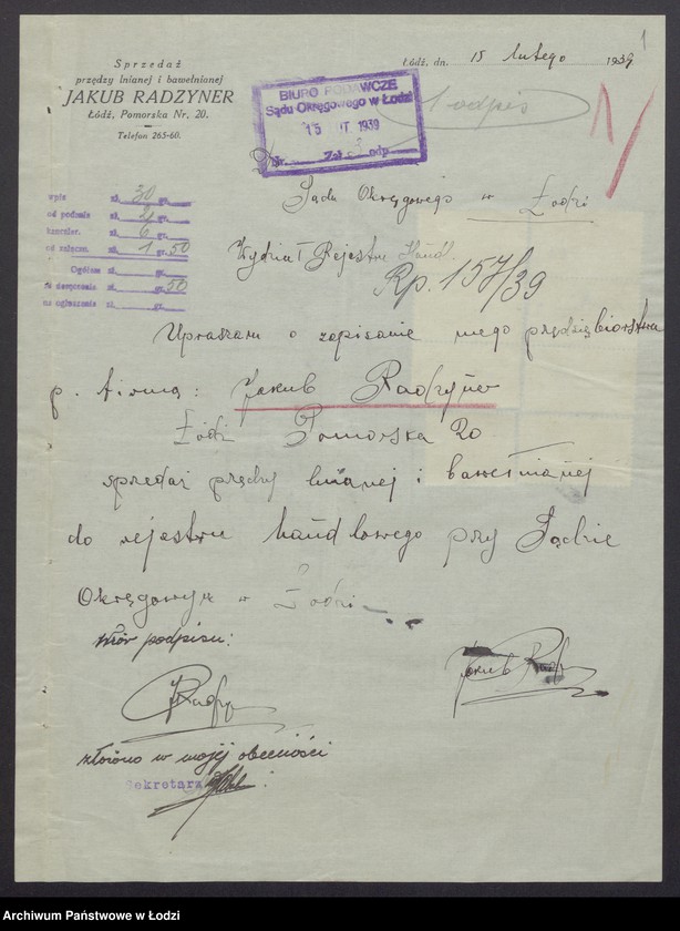 Obraz 3 z jednostki "Jakub Radzyner – sprzedaż przędzy lnianej i bawełnianej"