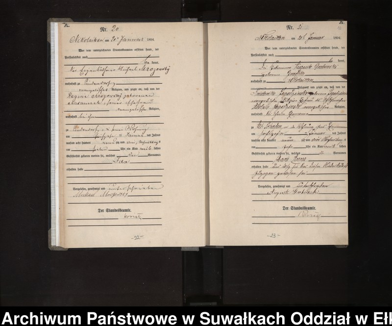 image.from.unit.number "Geburts-Haupt-Register des Königlichen Preussischen Standes-Amtes Nikolaiken Kreis Sensburg"