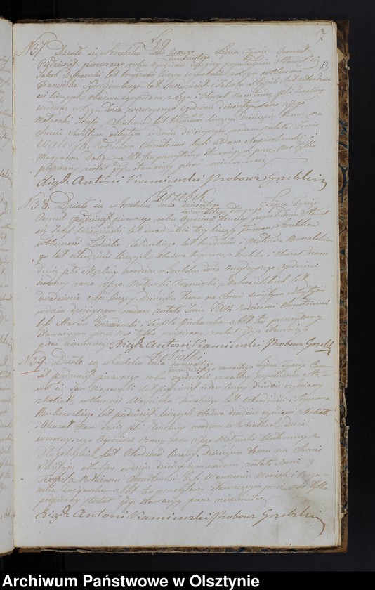 image.from.unit.number "Duplikat Aktów Urodzenia, Zaślubień, Zeyścia za Rok 1851 z Parafij Grzebskiey"