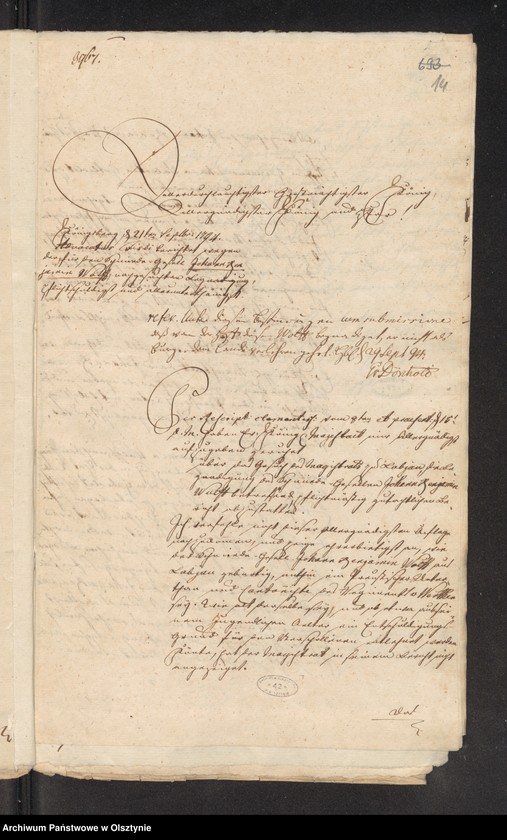 image.from.unit.number "In S. [Sachen] des Schmiede Geselle Johann Benjamin Woelff wegen seiner Abwesenheit"