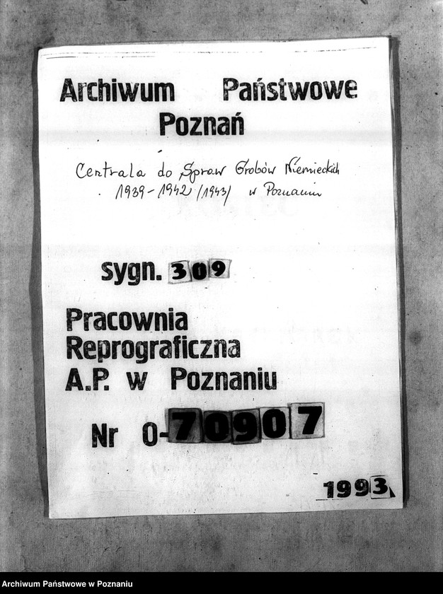 Obraz 1 z jednostki "Korespondencja w sprawie miejscowych Niemców, którzy zginęli w 1939 roku"