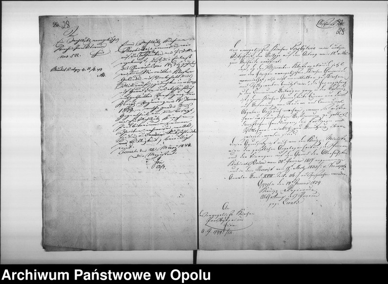 Obraz 20 z jednostki "Acta specialia des Magistrats zu Oppeln betreffend: die Entrichtung von Servis- und Communal-Beiträgen von dem, in den Besitz der evangelischen Gemeine übergangenen ehemaligen Minoriten - Klostergebäude de Anno 1839"