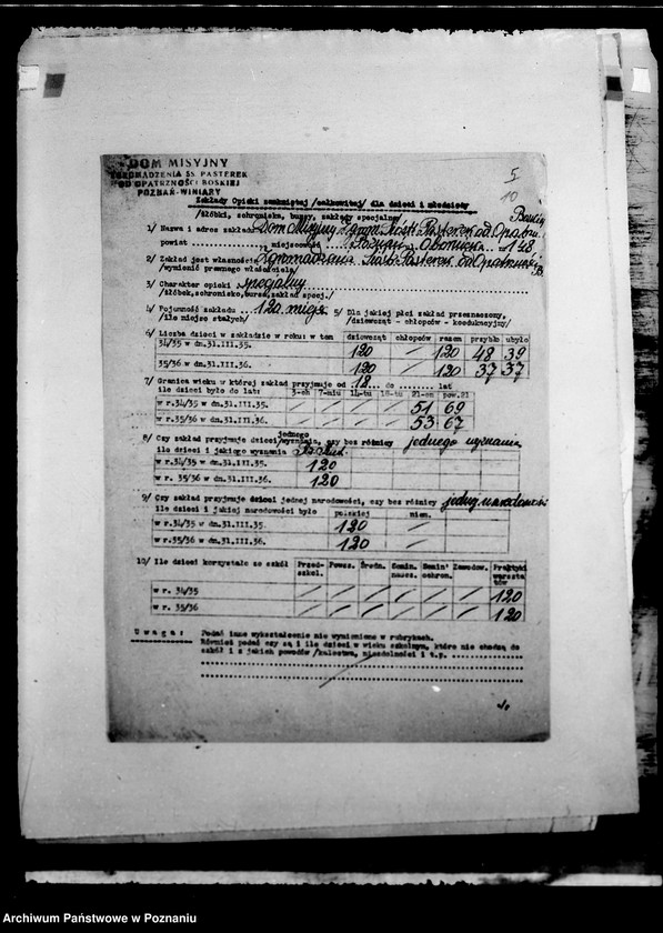 Obraz 14 z jednostki "/Zakłady specjalne/ wykazy"