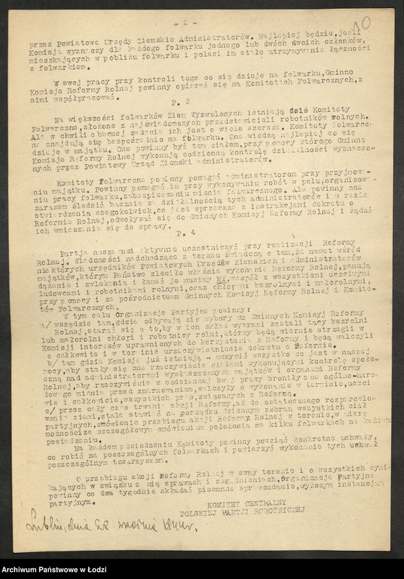 Obraz 11 z jednostki "Instrukcje, okólniki, [pisma okólne] uchwały Komitetu Centralnego"