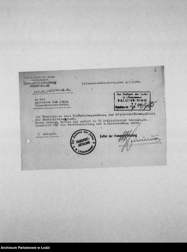 Obraz 9 z jednostki "Veränderungs-Meldungen [Korespondencja PSŻ z GV w sprawie pogłowia końskiego]"