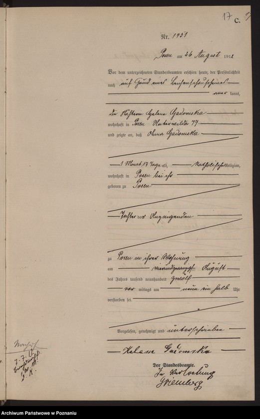 Obraz 19 z jednostki "Księga miejscowa zgonów tom IV [Rejestr główny zgonów]"