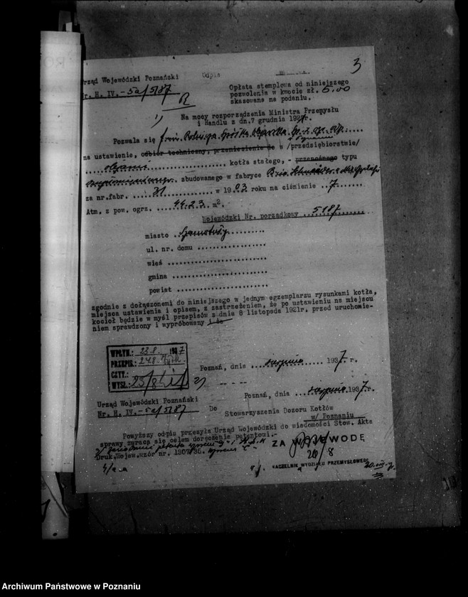 Obraz 7 z jednostki "Rolnicza Spółka Olejarska w Szamotułach nr woj. kotła 5187"