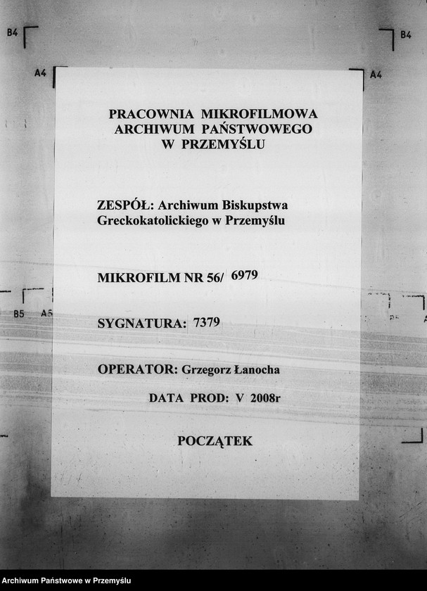 Obraz 1 z jednostki "[Kopie ksiąg metrykalnych parafii Maciejowa z filiami Barnowiec, Czaczów, Margoń, Składziste, Roztoka Mała, Rybień, Złotne (dekanat Muszyna)]"