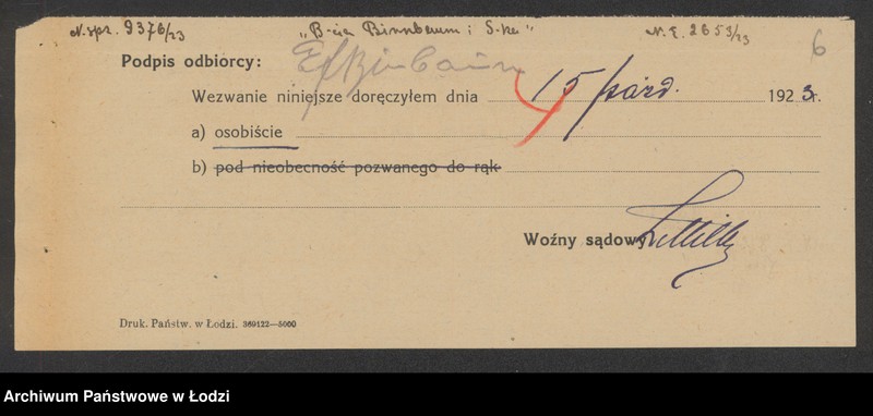 Obraz 8 z jednostki "Bracia Birnbaum i H.Feitlowicz- kupno i sprzedaż towarów manufakturowych"