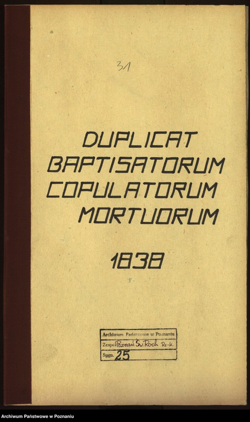 Obraz 2 z jednostki "Duplicat baptisatorum, copulatorum, mortuorum"