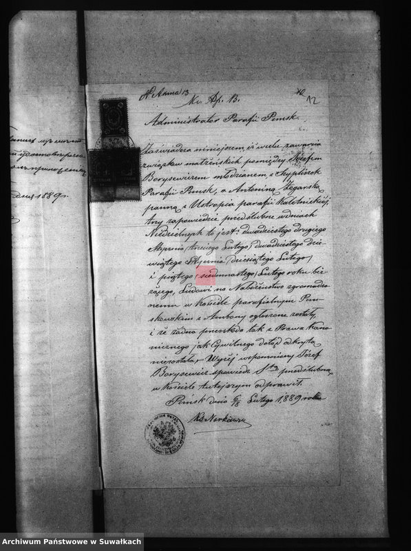 image.from.unit.number "Aneksa brakosočetanija Kaletnikskogo Rimsko-Katoličeskago Prichoda za 1889 god"