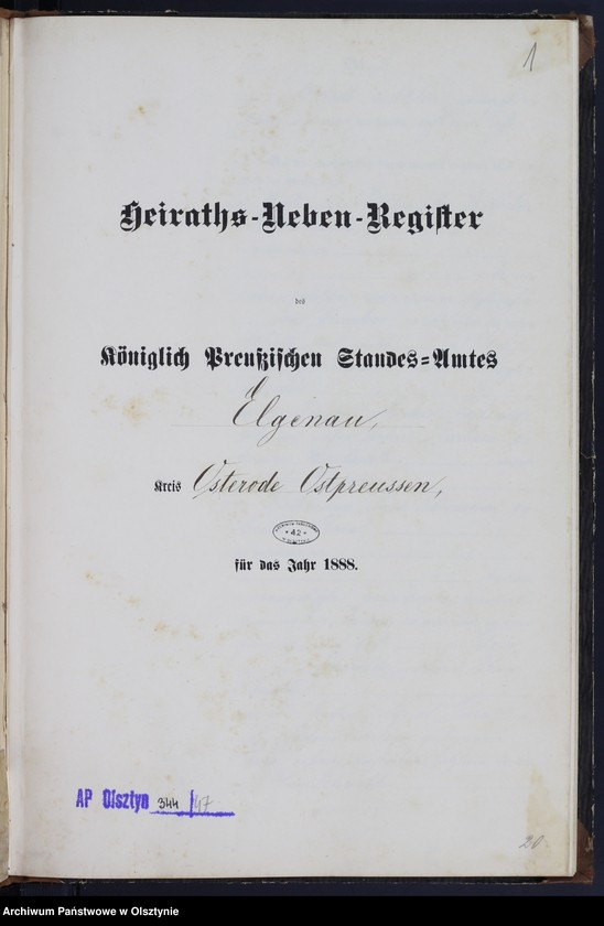 image.from.unit.number "Heiraths-Neben-Register Nr 1 - 19"