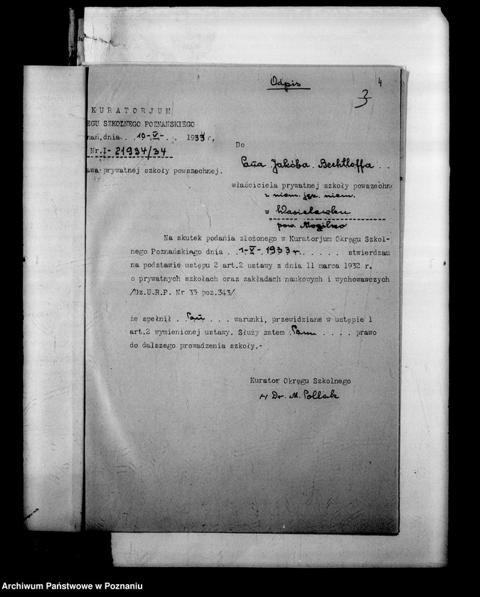 Obraz 8 z jednostki "Prywatna Szkoła Powszechna z niemieckim językiem nauczania Wasielewko powiat Mogilno"