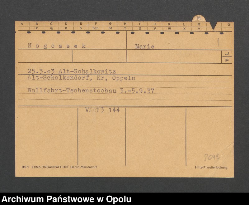 Obraz 3 z jednostki "[Nogossek Marie, ur. 25.3.1903 Alt-Schalkowitz]"