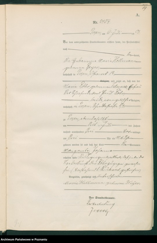 Obraz 19 z jednostki "Księga urodzeń tom V"