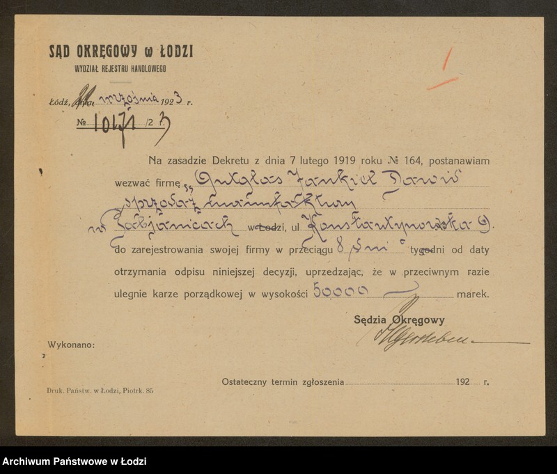 Obraz 3 z jednostki "Jakób Dawid Gutglas- sprzedaż manufaktury"