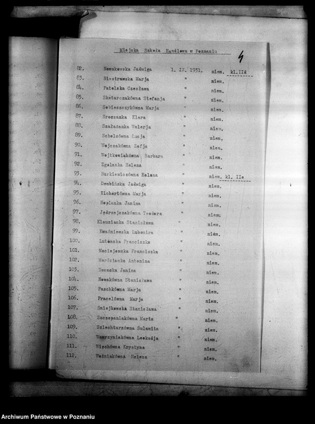 image.from.unit.number "Miejska Szkoła Handlowa- Poznań [Sprawozdanie szkoły oraz lista uczniów dopuszczonych do egzaminu]"