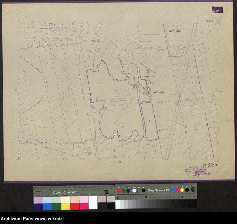 Obraz 1 z jednostki "Plan m. Łodzi 1:2000 z oznaczeniem podziału miasta na Obwody Komitetów Blokowych. Sekcja NO73"