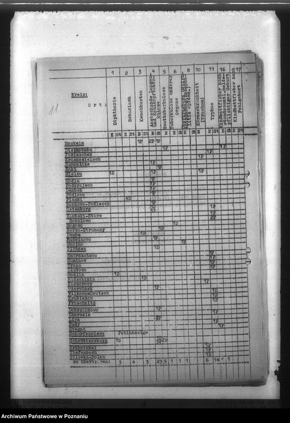 Obraz 15 z jednostki "Nachweisung von übertragbaren Krankheiten im Regierungsbezirk Ziehenau"