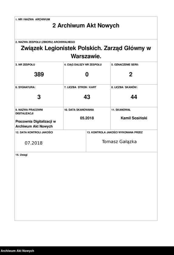image.from.unit.number "I Zjazd Delegatek. Protokół z obrad, program, regulamin dla kół, listy delegatek, legitymacje."