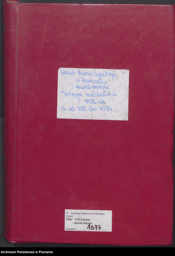 Obraz 2 z jednostki "Księga miejscowa małżeństw tom IV [Rejestr główny małżeństw]"