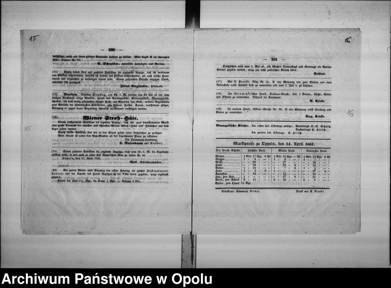 Obraz 13 z jednostki "Acta des Magistrats zu Oppeln betreffend: die Vermiethung der, der Stadtkommune gehörigen Wohnung nebst Stallung an dem Bauden Magazingebäude de Anno 1851"