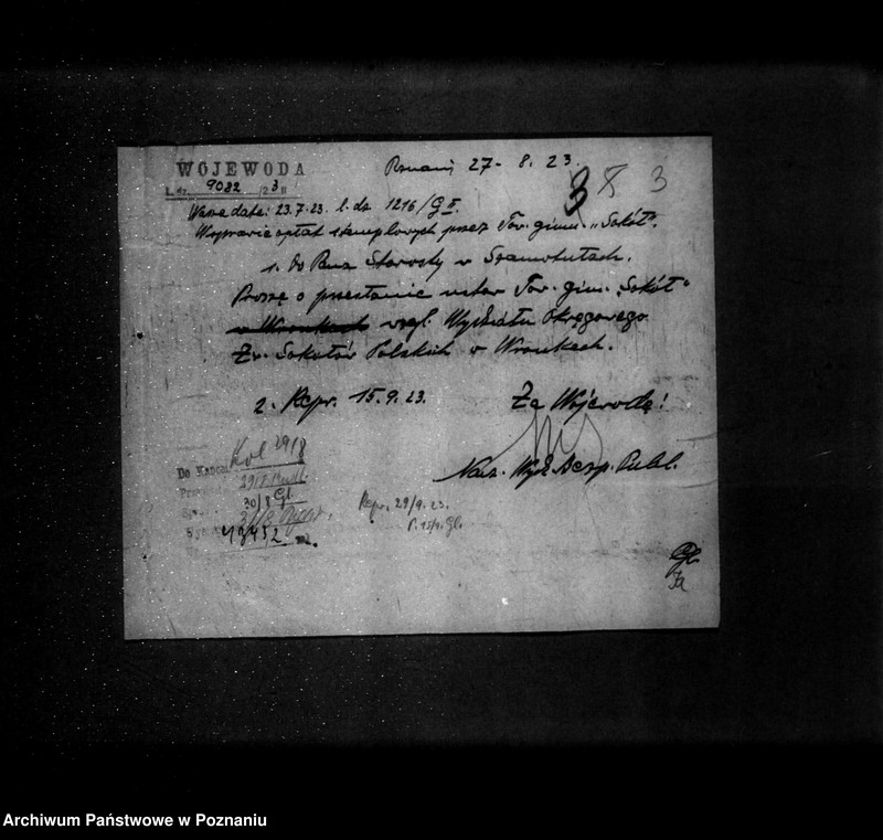 Obraz 7 z jednostki "/Rejestracja i inne sprawy związków i stowarzyszeń - korespondencja/"