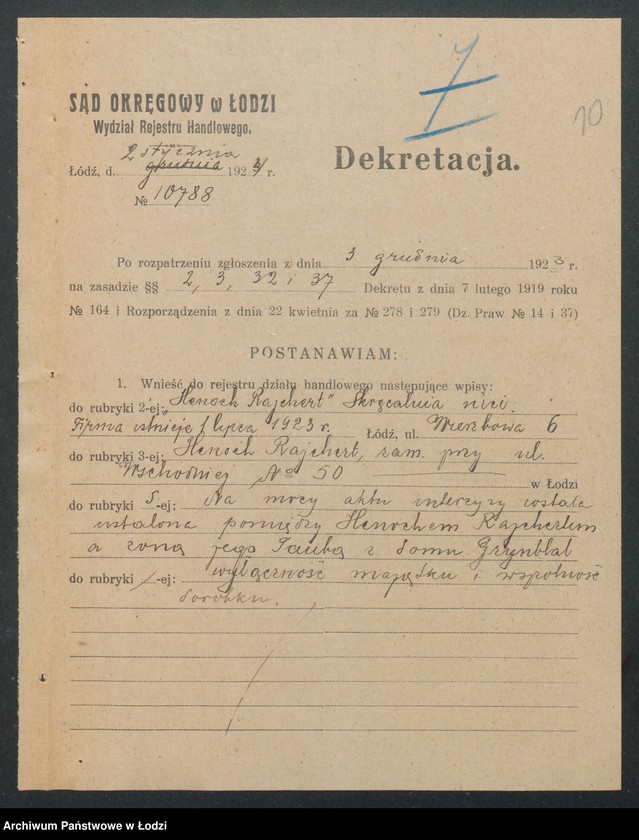 Obraz 12 z jednostki "Henoch Rajchert- skręcalnia nici"