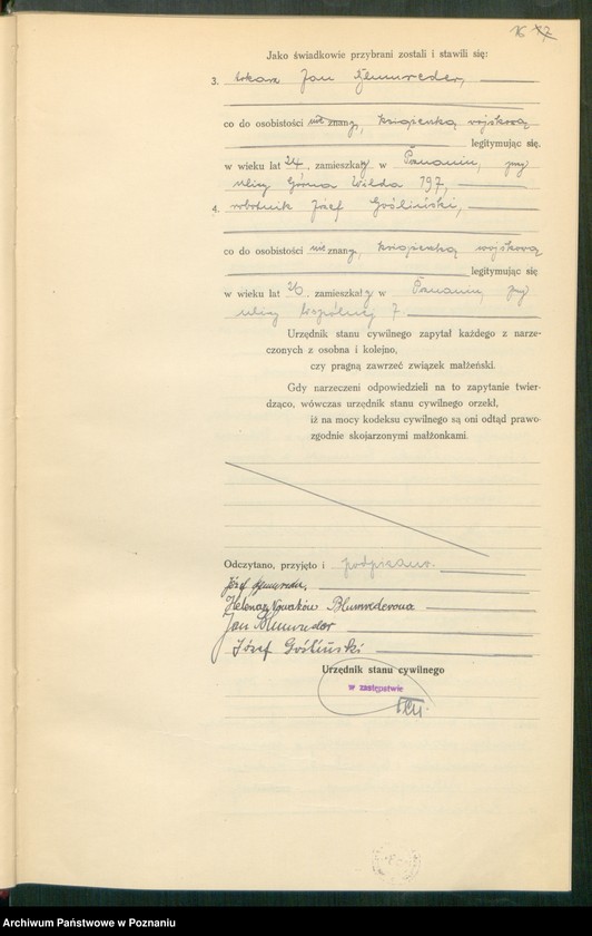 Obraz 18 z jednostki "Księga miejscowa małżeństw tom I [Rejestr główny małżeństw]"