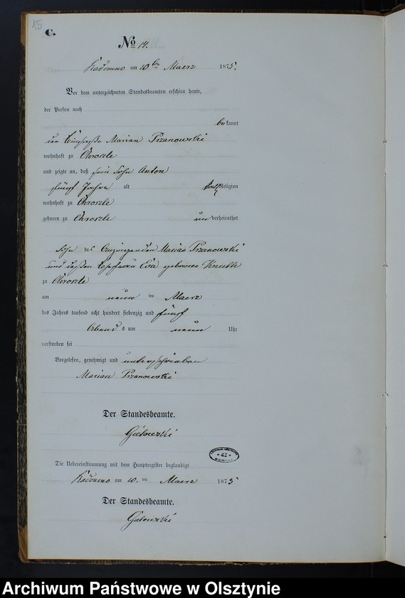 image.from.unit.number "Sterbe-Neben-Register Nr 1 - 74"